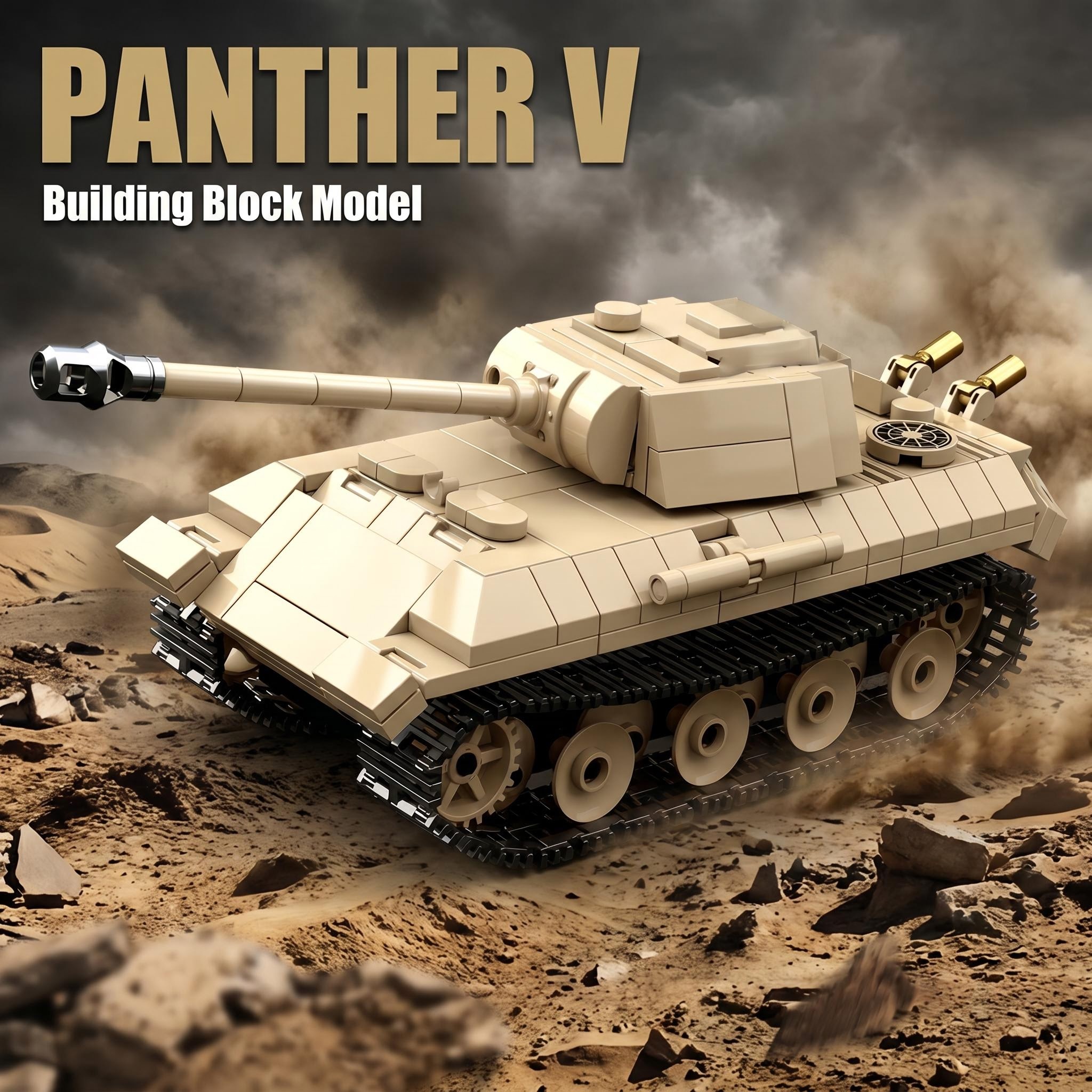 Lego Minifigure Holder - MOC Panther V Tank Tiger I