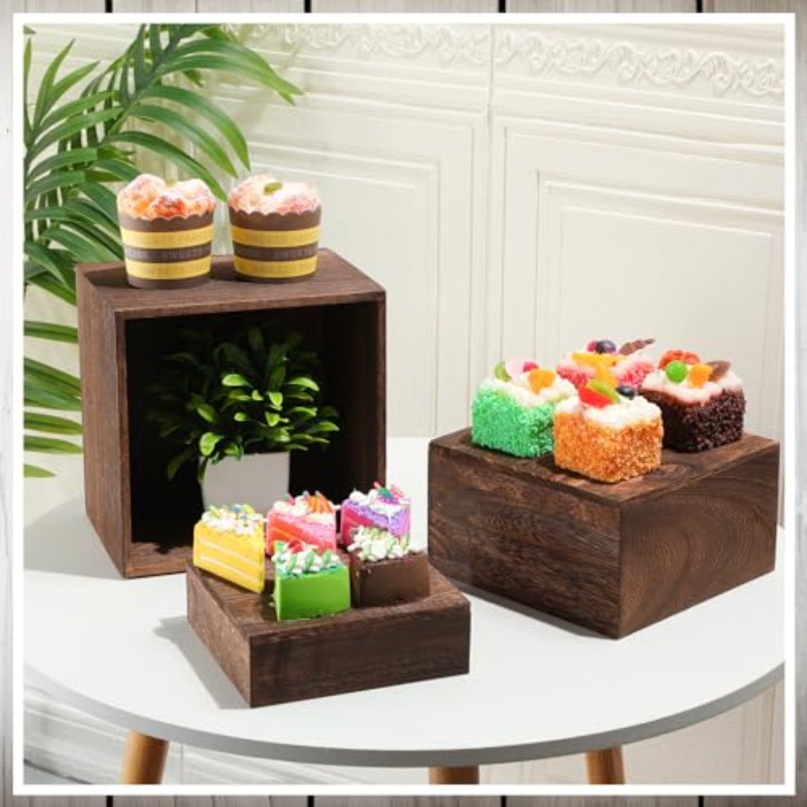 6 Pcs Wood Display Risers Rust – Display Risers Set Bewertung und Preis