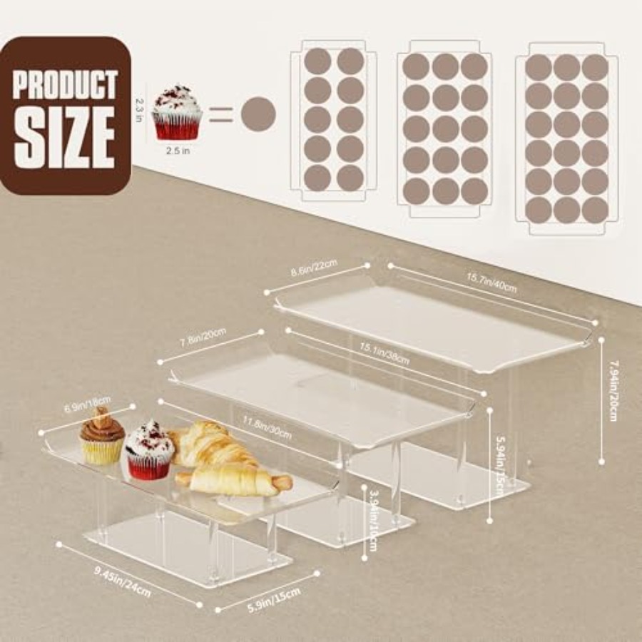 3 Pack Dessert Table Display S – Display Risers Set Bewertung und Preis