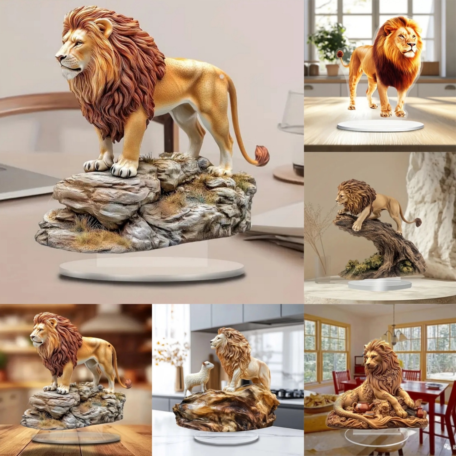 Male Lion Statue,2D Flat Anima – Display Case Acrylic Bewertung und Preis