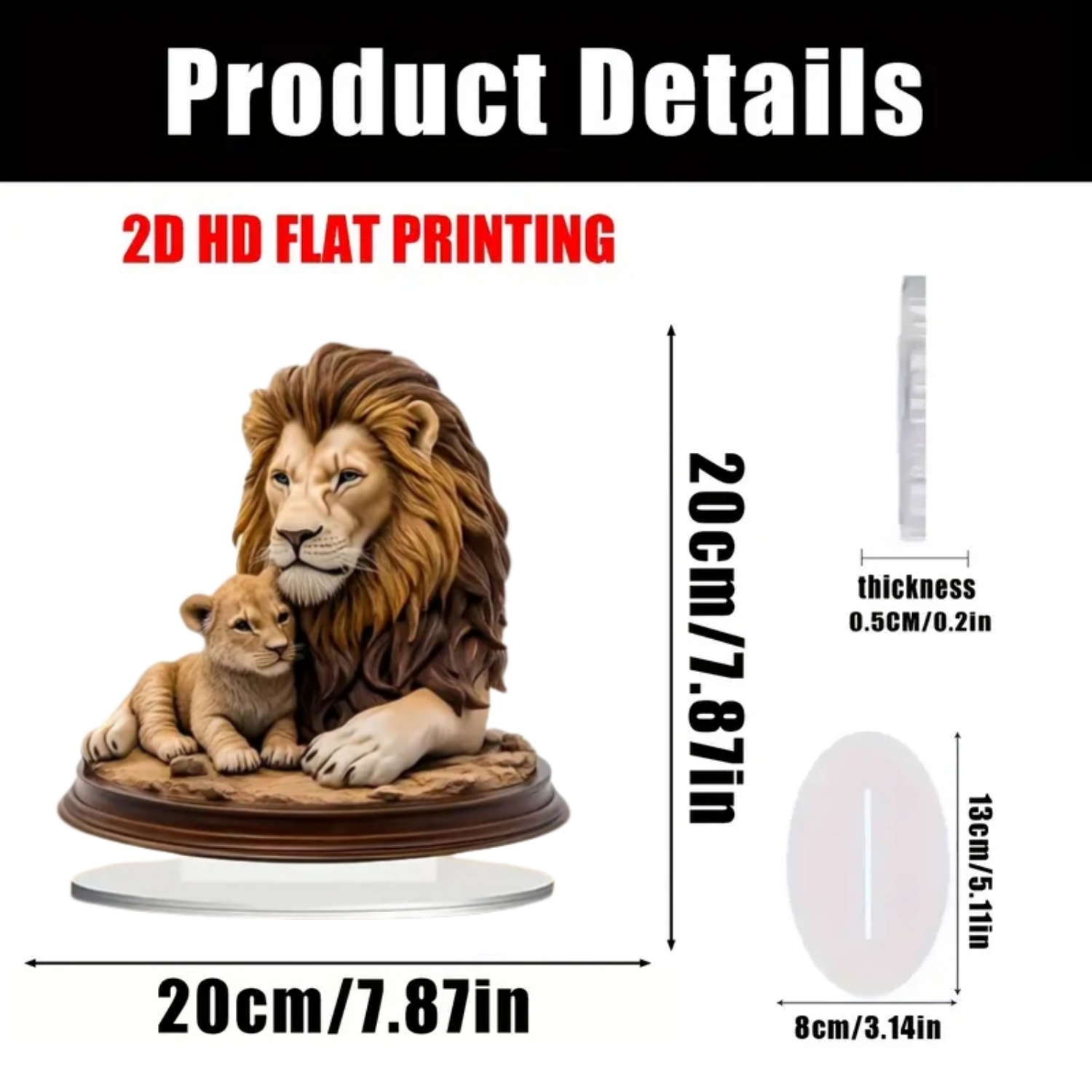 Male Lion Statue,2D Flat Anima – Display Case Acrylic Bewertung und Preis