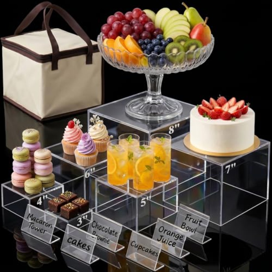 6PCS Clear and Buffet Risers w – Display Risers Set Bewertung und Preis