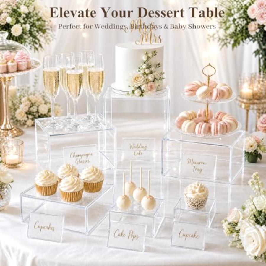 6PCS Clear and Buffet Risers w – Display Risers Set Bewertung und Preis