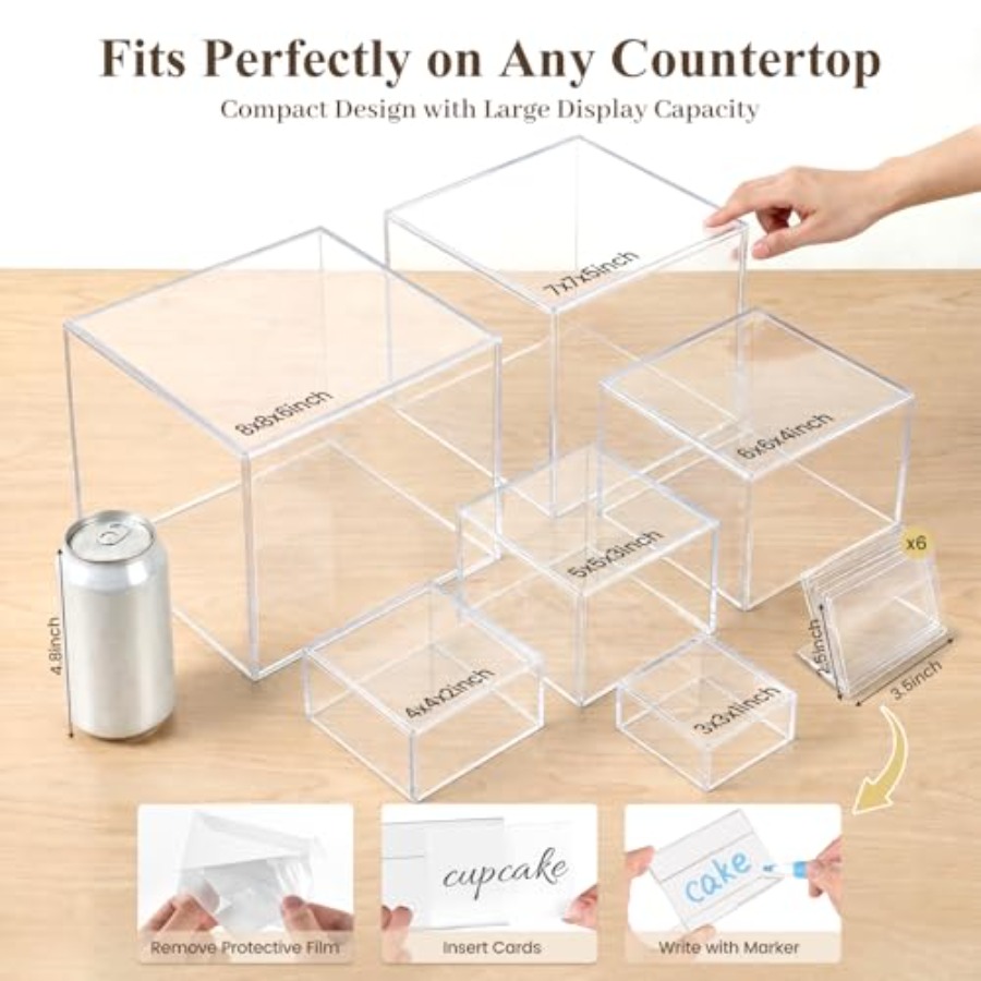 6PCS Clear and Buffet Risers w – Display Risers Set Bewertung und Preis
