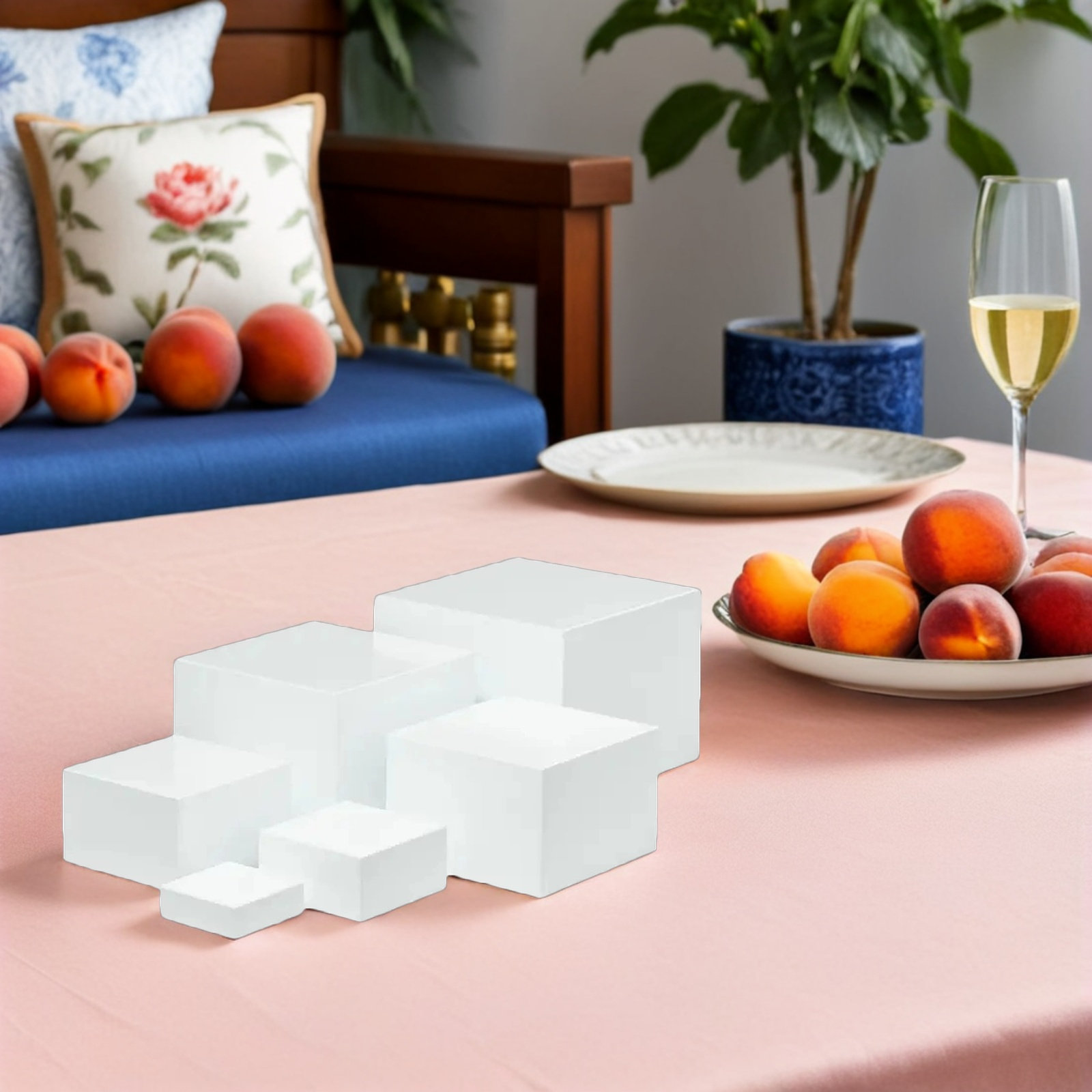 6Pcs Minimalist White Plastic  – Display Risers Set Bewertung und Preis
