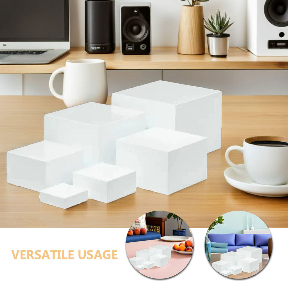 6Pcs Minimalist White Plastic  – Display Risers Set Bewertung und Preis